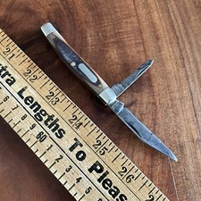 Vintage Schrade USA 330T Old Timer 2 Blade Folding Pocket Knife Jigged Handle  picture