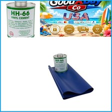 NEW Tarp Repair Kit 18oz Vinyl Patch Blue with 32oz HH66 Vinyl Cement Glue picture
