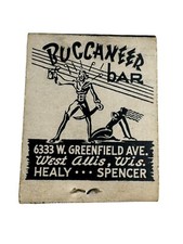 RARE 1940's BUCCANEER BAR West Allis Wisconsin FULL Matchbook HEALY SPENCER picture