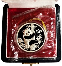 1987 SILVER CHINA 1 oz 10 YUAN SEALED PANDA COIN WITH BOX picture