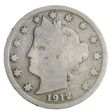 1912-S LIBERTY V NICKEL HAND PICKED GOOD TO VERY GOOD KEY DATE picture