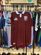 adidas Aston Villa Maroon/Light Blue/White Long Sleeve Soccer Jersey KB9160 picture