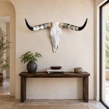 Genuine Longhorn Skull 34” Wide Western Ranch Wall Decor picture