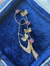 Antique Australian William Drummond W15D 15ct Gold Seed Pearl Brooch/Pendant picture