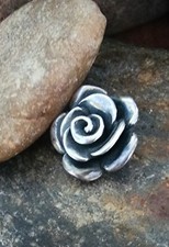 Retired James Avery Rose Flower Pendant Sterling Silver picture