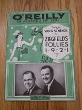 BROADWAY REVUE O'Reilly I'm Ashamed of You Ziegfeld Follies Sheet Music 1921 vtg picture