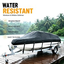 17-19ft Heavy Duty Boat Cover UV Trailerable Fishing Ski Bass V-Hull Runabouts picture