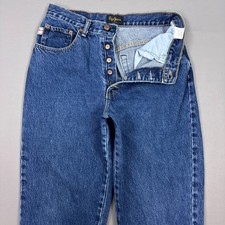 Vintage Pepe Jeans Womens 30 Blue Button Fly Denim Pants Made USA Faded 28x30 picture