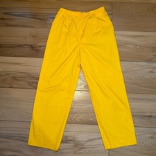 VTG Womens Courrèges 1980s Yellow Linen Blend High-Waisted Trousers Pants picture