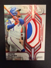 2026 Topps Tribute Ozzie Albies Tributaries Game-Worn 3-Color Patch 5/5 BOOKEND picture