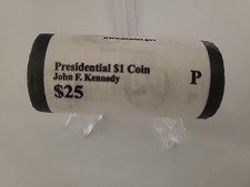 2015-P John Kennedy Presidential $1 Coin Roll of $25 Unc US Mint BU picture