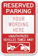 Custom Reserved Parking Sign Your Wording Weatherproof Aluminum 8