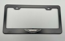 Aston Martin Logo Black License Plate Frame Stainless Steel with Laser Engraved picture