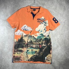 AKOO Hunt Club MFG Polo Shirt Mens XXL Orange Fishing Archer Preppy Streetwear picture