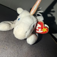 Rare TY Beanie Baby Retired Mystic 1994 iridescent horn, coarse mane. Tag Errors picture