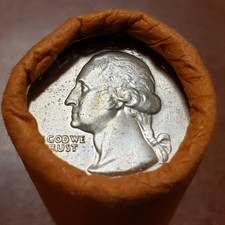 1964-D 25c Washington Silver Quarters Original Bank Roll ASW - SKU-Q5637 picture