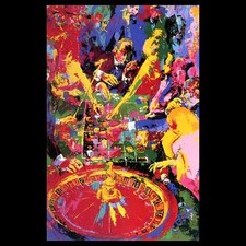 LeRoy Neiman THE GREEN TABLE 1974 Signed Serigraph 284/300 Large 26x39.5 picture