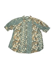 Anthropologie Pleione Floral Blouse Top S Puff Sleeve Button Up Cottagecore NWT picture