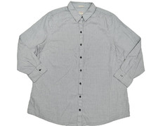 Chico's Size 3 / US 16-18 XL Blue White Wrinkle Resistant Cotton Button Down Top picture