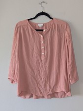 PureJill by J. Jill Dusty Rose Textured Rayon Top Size Small S picture