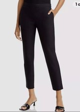 $275 Theory Women's Black Thaniel Approach Stretch Cropped Pants Size 0 picture