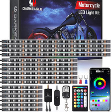 16PCS Motorcycle RGB LED Underglow Light Kit Brake Turn Signal Dual Zone IP68 picture