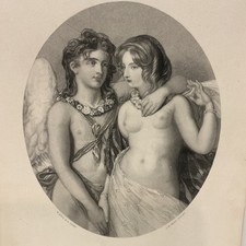 William Etty Antique Engraving Cupid & Psyche/Two Romantic Figures in an Embrace picture