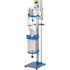 Uimoso 5L Jacketed Glass Reactor 110V Reaction Vessel 100w Digital 0-1200r/min picture