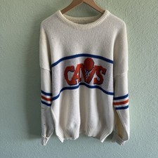 Cleveland Cavaliers Sweater XL Cliff Engle Mens White Made In USA Vintage picture