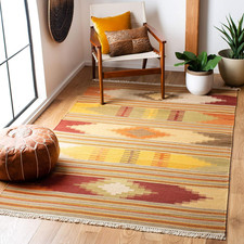 SAFAVIEH Kilim Collection Accent Rug - 3' x 5', Red & Multi, Handmade Southweste picture