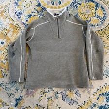 KÜHL Europa 1/4 Zip Sweater Alfpaca Fleece Mens Large Sherpa Lined Brown Tan picture