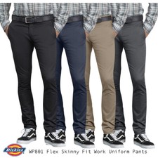 Dickies Men's WP801 Flex Skinny Fit Straight Leg Twill Uniform Work Pants picture