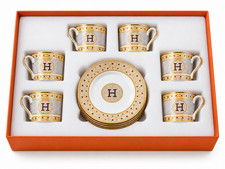 12-pc Mosaic Cup & Saucer Tea or Coffee Set, Service for 6, Bone China picture