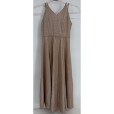 Xtraordinary Girls Rose Gold Metallic Shimmer Rhinestone Formal Dress Sz 7 picture