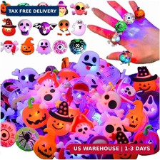 Halloween Light Up Rings 50Pcs Halloween Party Favors for kid Light Up Treat Glo picture