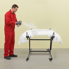 F02 Rotating Wheel Paint Stand Rack 300lbs Capacity Tilted With 4 Swivel Casters picture