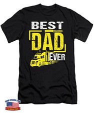 Best Dad Ever Trucker Truck Driver Father's Day Gift Vintage Gift Unisex T-Shirt picture