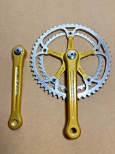 CAMPAGNOLO SUPER RECORD PANTOGRAPHED COLNAGO CRANKSET GOLD ANODIZED 1984 picture