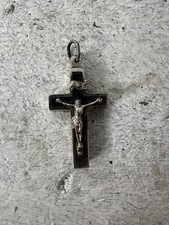 Vintage European Reliquary Religious Crucifix Cross Pendant Rare picture