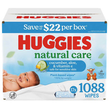 Huggies Natural Care Baby Wipes, Cucumber and Green Tea, 17 pk., 1088 Wipes picture