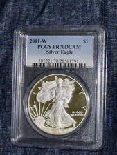 2011 W PROOF AMERICAN SILVER EAGLE $1 DOLLAR 1 OZ COIN PCGS PR 70 DCAM picture