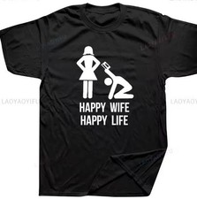 funny shirt Happy Wife Happy Life black T-shirt All sizes picture