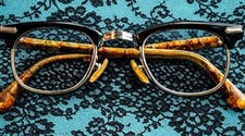 Vintage SHURON Gold‑Filled Browline Eyeglasses • Mid‑Century Classic • Amber... picture
