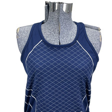 Athleta Finish Fast Racerback Tank Size Large Navy Blue Seamless picture