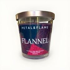 Petal & Flame Flannel Scented Candle 8 oz Coconut & Soy Wax Glass Jar picture