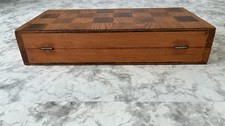 Vintage Wooden 16x16x2 Inches Chess/Checker Board Game Set picture