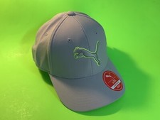 PUMA Stretch Fit Adult  Hat Size L/XL Gray w/Green NEW picture
