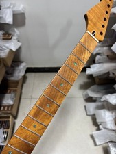Reverse head Stainless 22Frets Roasted Flame Maple Electric guitar Neck parts picture