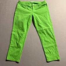 Aeropostale Lola Cropped Jegging Jeans Womens 13/14 Lime Green Stretch Denim picture