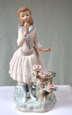 Lladro-- Exquisite Scent- Young Girl With Flowers- 